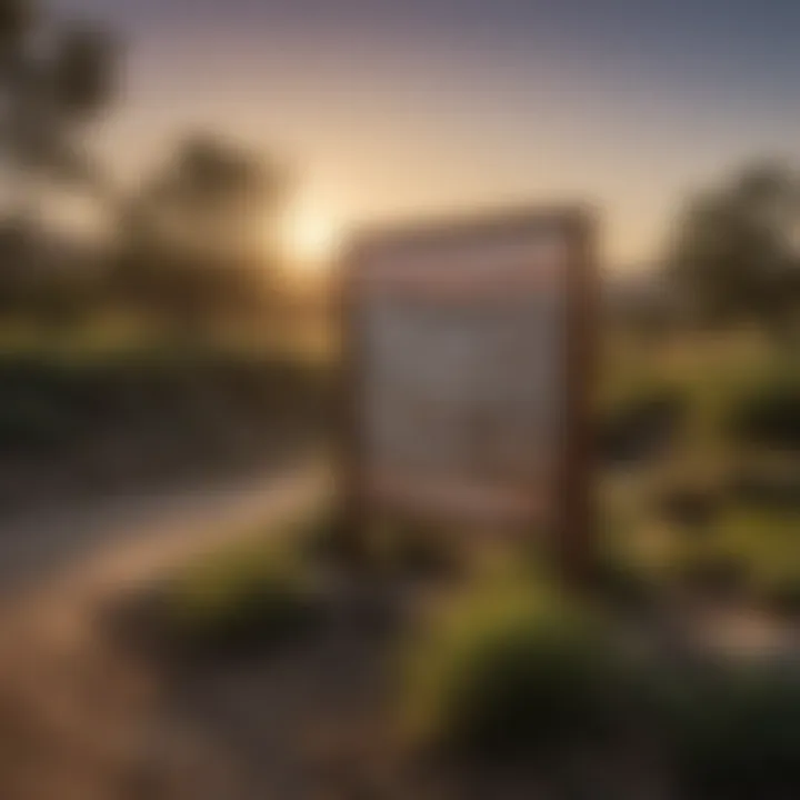 Signage displaying the operational hours of Harris Ranch