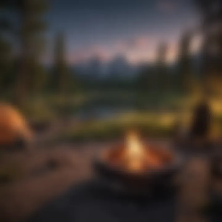 Campfire gathering at Headwater Campground under a starlit sky