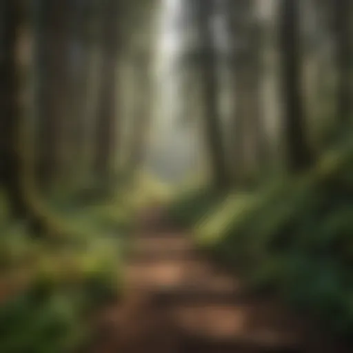 A breathtaking view of a lush forest trail in Olympic National Park