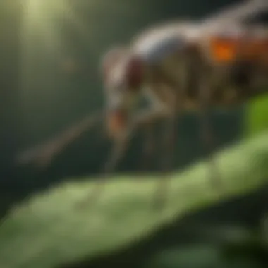 The Feeding Mechanism of Mosquitoes Close-up of a mosquito feeding on a leaf
