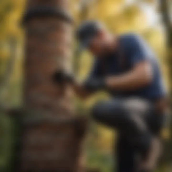 A technician applying repair techniques on a chimney