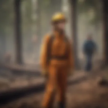 Job Corps trainees engaged in wildfire training