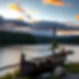 A serene view of Lake Vermilion at sunrise, showcasing its tranquil waters and surrounding pine forests
