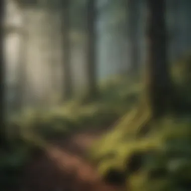 Diversity in Woodland Ecosystems Lush forest landscape showcasing diverse ecosystems