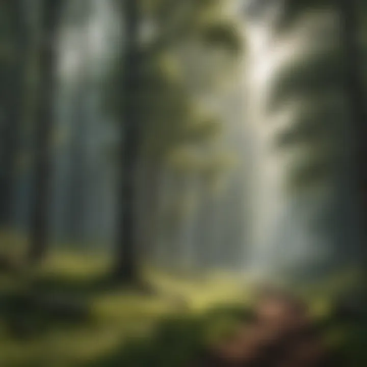 A serene forest landscape depicting healthy trees and clear skies