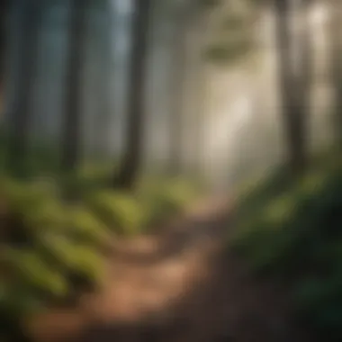 A serene forest path guiding hikers through the Mount Scott area