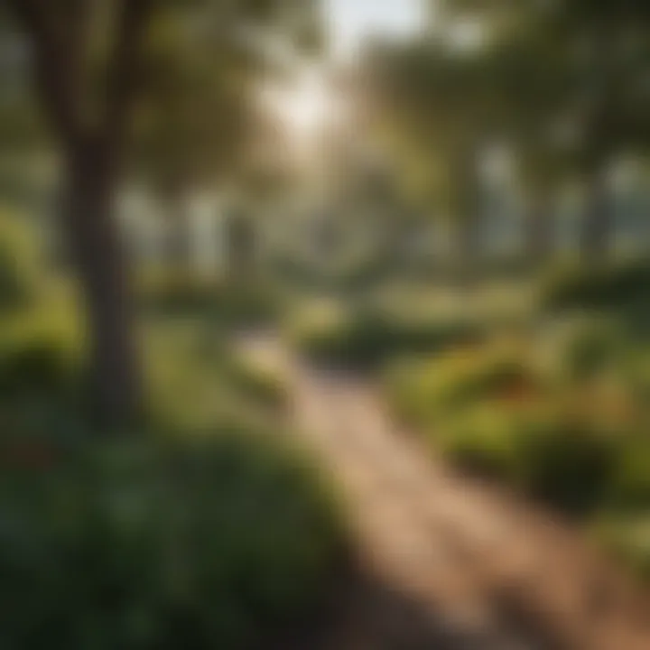 A vibrant community park adorned with diverse plant life