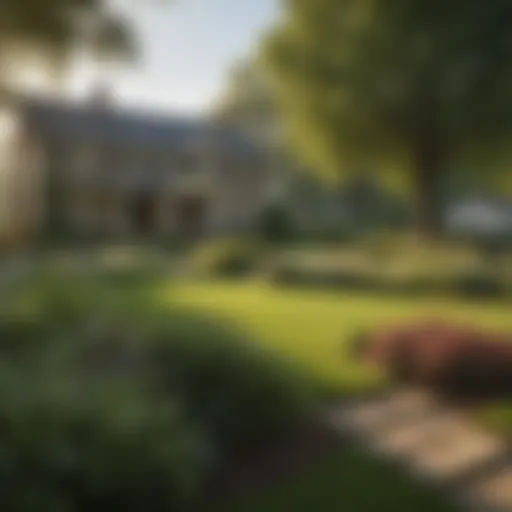Historical depiction of American lawns showcasing various styles