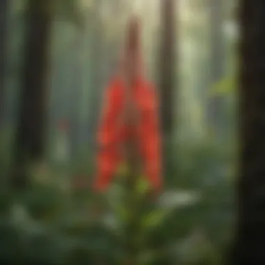 Cardinal Flower in Its Natural Ecosystem A natural ecosystem where cardinal flowers thrive among other flora