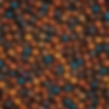 Vibrant Textures of Native Willow Beads Close-up of vibrant native willow beads showcasing natural textures and colors