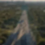 View of the Ambassador Bridge connecting Canada and Detroit