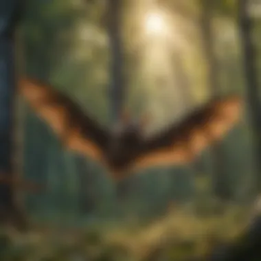 Bats in Flight: Vital Pollinators of Ecosystems Bats in flight, showcasing their role in pollination