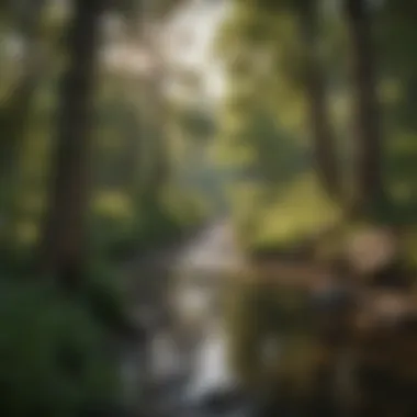 Lush Landscapes of Oak Creek A serene view of Oak Creek showcasing its lush landscapes
