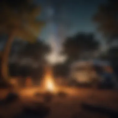 Magical Nights: Campfire Experiences in Florida Campfire at an RV site under a starry sky