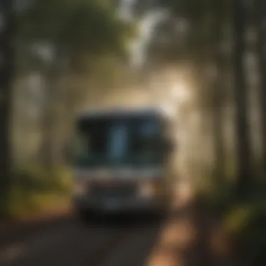 Serene Woodlands: A Perfect Escape for RV Enthusiasts Lush woodland area with RVs nestled among trees