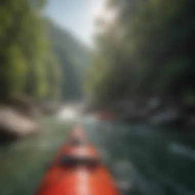 Kayaking Through Ocoee's Adventure Kayakers navigating through the Ocoee River's twists and turns