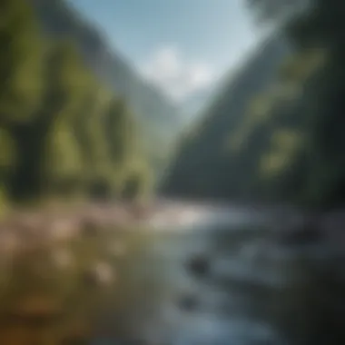Majestic Landscape of Ocoee River A scenic view of the Ocoee River with lush greenery