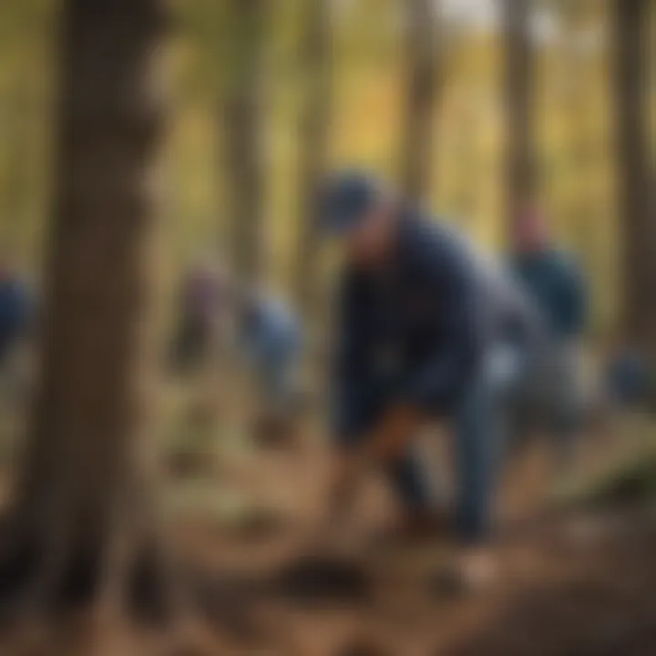 Community members participating in a tree planting event