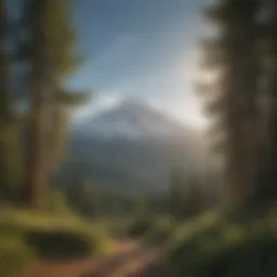 Stunning view of Mt. Hood with a wedding arch