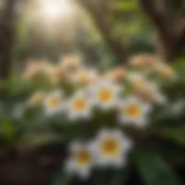 Thriving Plumeria Garden Healthy plumeria plants in a garden setting