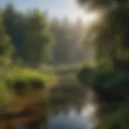 Tranquil pond landscape ideal for trout fishing
