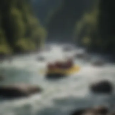 Raft navigating the rapids of the Mendenhall River