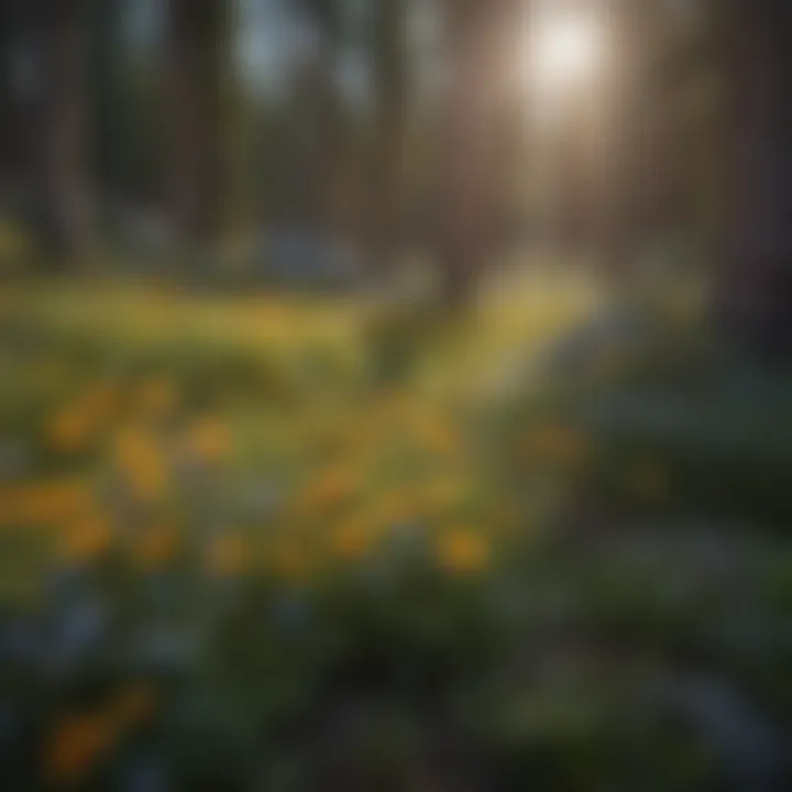 Vibrant wildflowers blooming in the forest