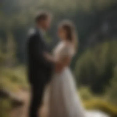 Couple sharing a moment during their intimate wedding at Sapphire Point surrounded by nature.