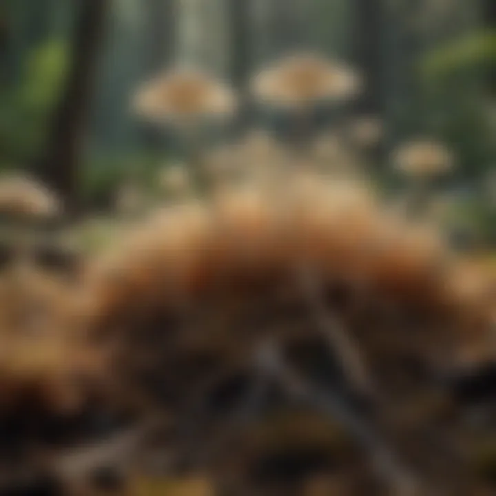 Close-up of sawdust spawn with mycelium development