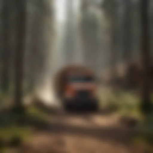 Self loading logging truck in action on a forest site