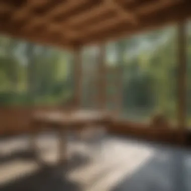 Sustainable Carpentry in Action An eco-friendly construction site showcasing sustainable building practices