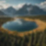 Aerial view of Teton Lake showcasing its pristine waters and surrounding landscapes