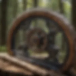 A detailed view of a two-person saw showcasing its sharp teeth and sturdy frame