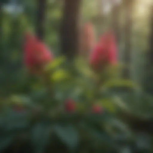 A close-up view of balsam plant flowers showcasing their vibrant colors