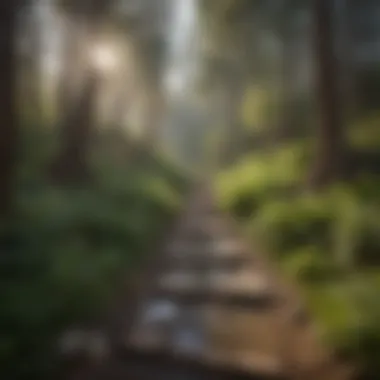 Hidden Retreat Footpath leading to a secluded hot spring in a forest setting