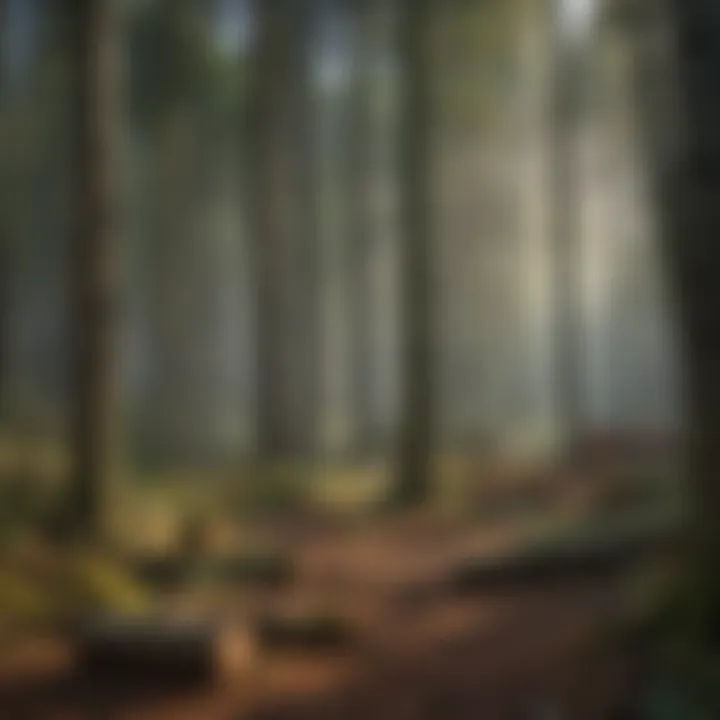 A landscape showing responsible woodland management practices