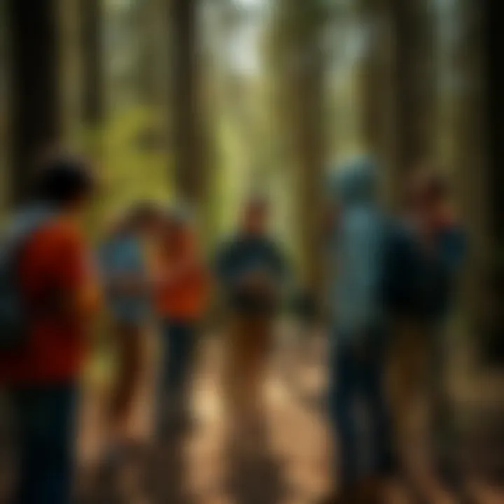 Community Engagement in Geocaching Adventures Group of geocachers collaborating on a hunt