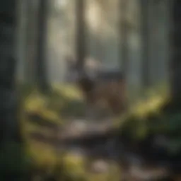 A picturesque forest habitat showcasing the grey wolf's natural environment.