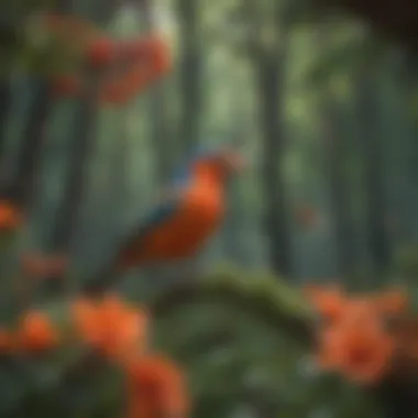 The Attraction of Birds to Vibrant Flowers A vibrant flower attracting birds with its nectar
