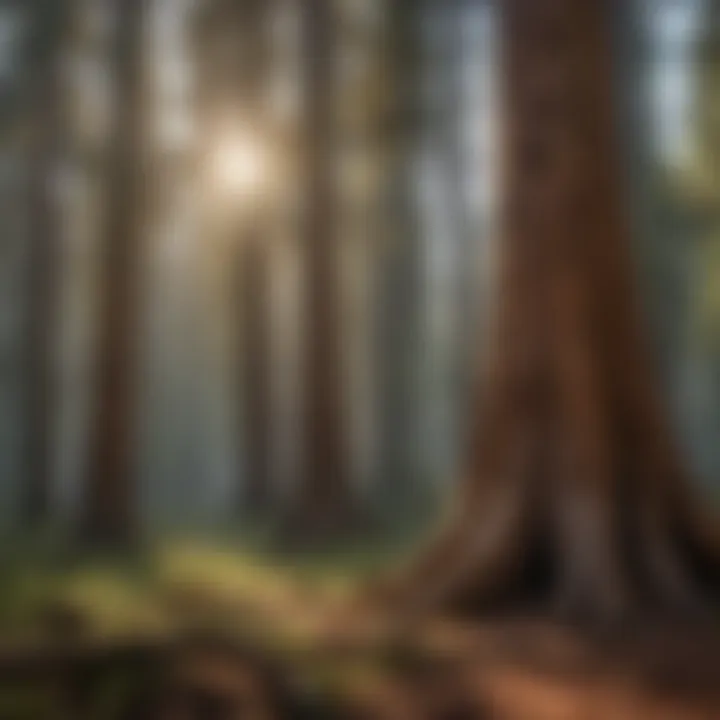 A thriving ecosystem surrounding a grove of sequoia trees