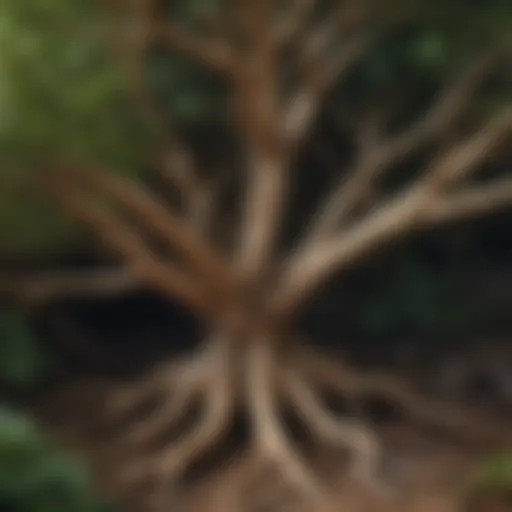 An illustration of the mandrake plant showcasing its distinctive root structure