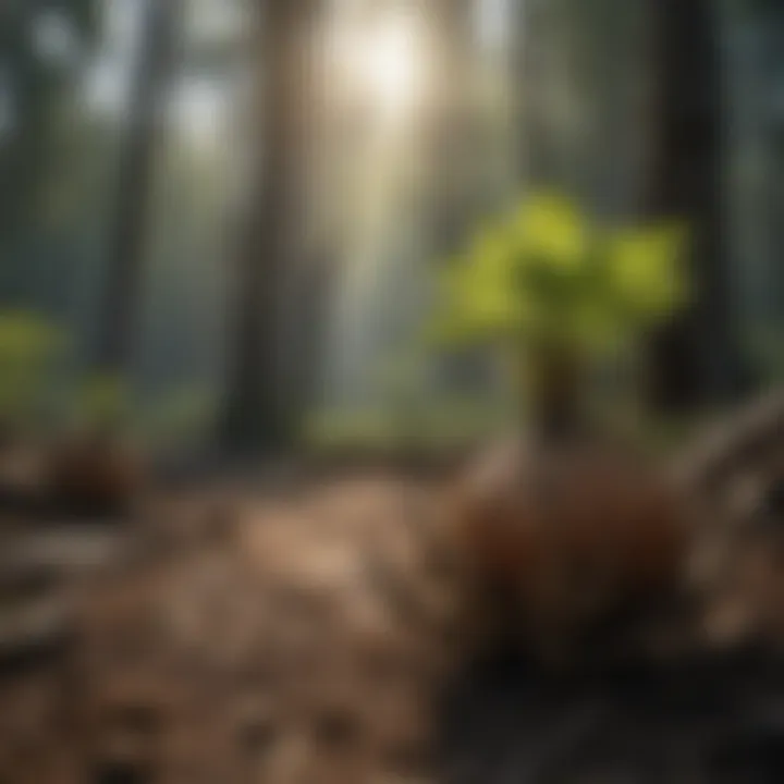 A serene forest background illustrating sustainable cultivation practices for mandrake