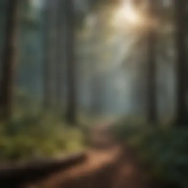 Ecological Conservation in Forestry A serene forest landscape symbolizing ecological conservation