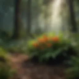 Lush forest showcasing diverse plant life