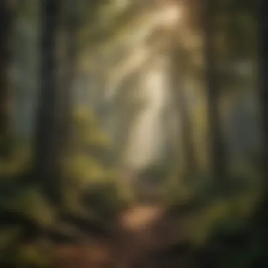 Diverse Forest Ecosystem A dense forest showcasing trees of various species