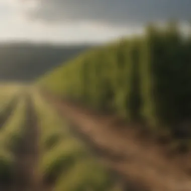 Practical Applications in Land Management Windbreak shrubs strategically planted along a field