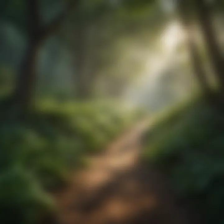 Scenic hiking trails winding through the lush greenery of the park