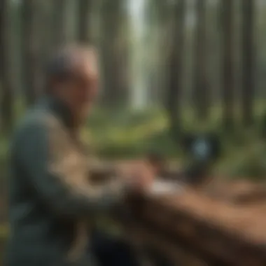 Analyzing Timber Cruising Data A researcher analyzing data from timber cruising