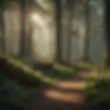 Diverse Forest Ecosystem A dense forest showcasing various tree species