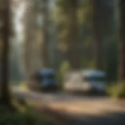 Scenic view of Timothy Lake South RV site surrounded by lush greenery
